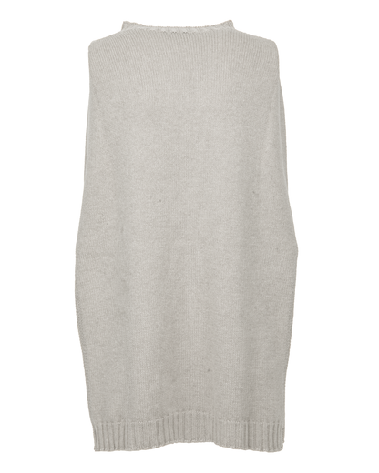 Women's Pure Cashmere Crew Neck Poncho Light Gray