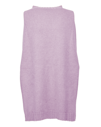 Women's Pure Cashmere Crew Neck Poncho Lilac