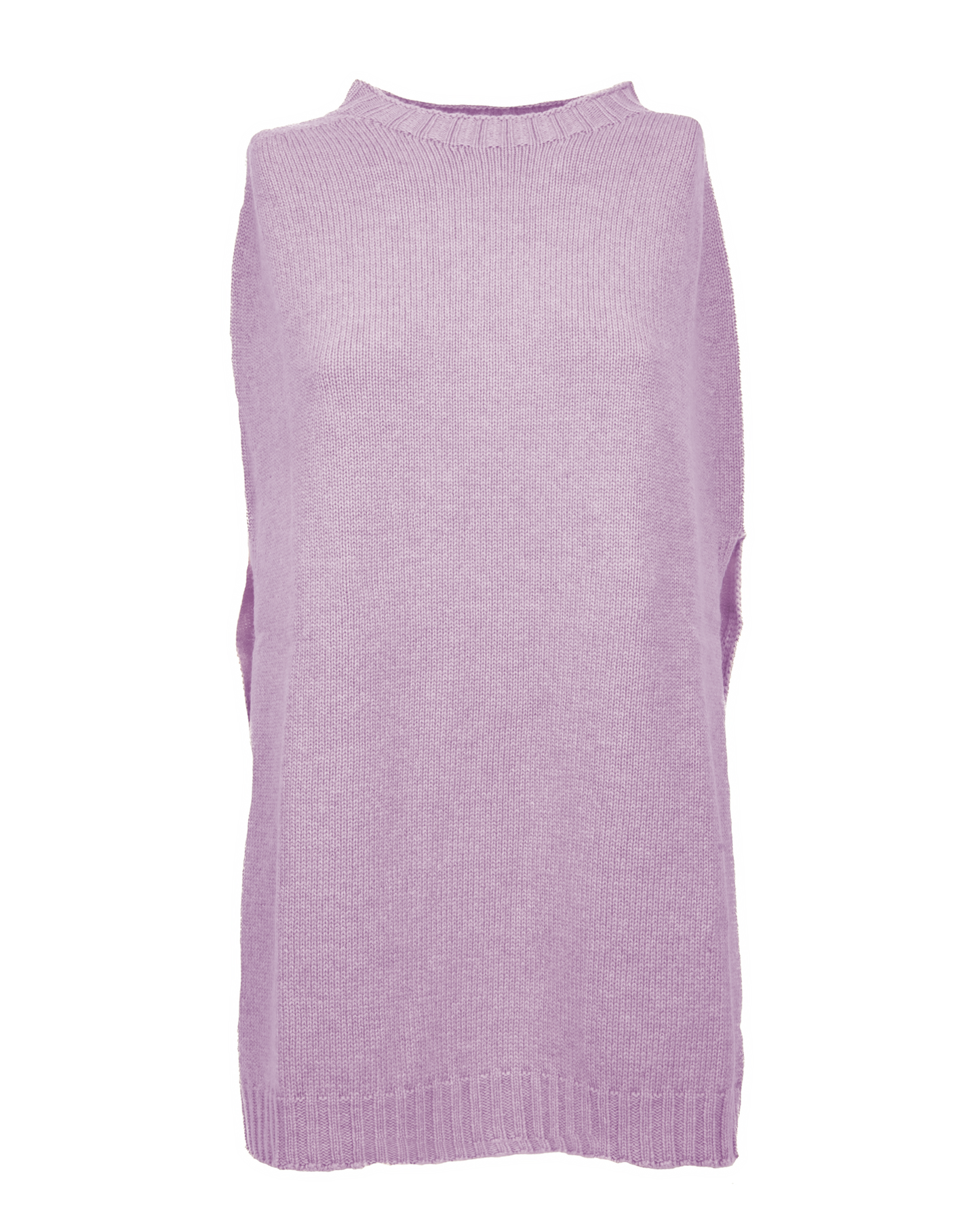Women's Pure Cashmere Crew Neck Poncho Lilac