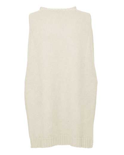 Women's Pure Cashmere Crew Neck Poncho Milk White