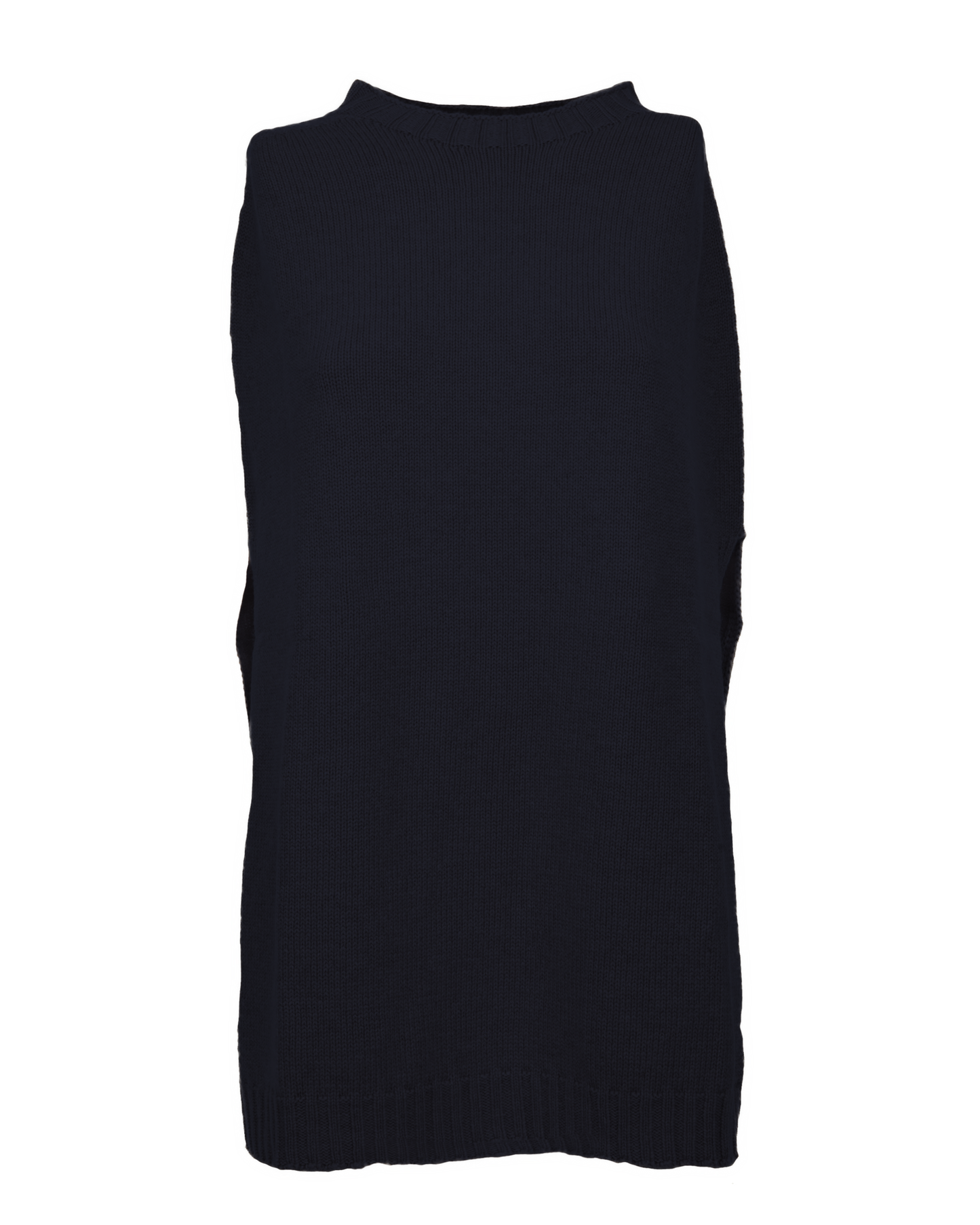 Women's Pure Cashmere Crew Neck Poncho Night Blue