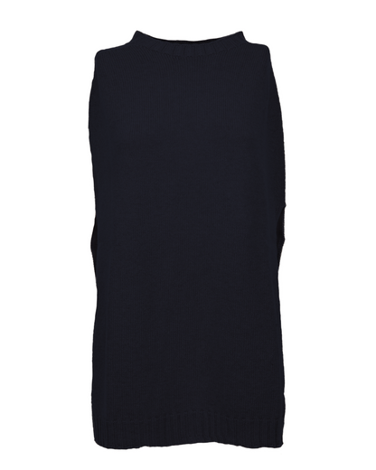 Women's Pure Cashmere Crew Neck Poncho Night Blue