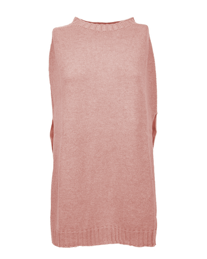 Women's Pure Cashmere Crew Neck Poncho Old Rose