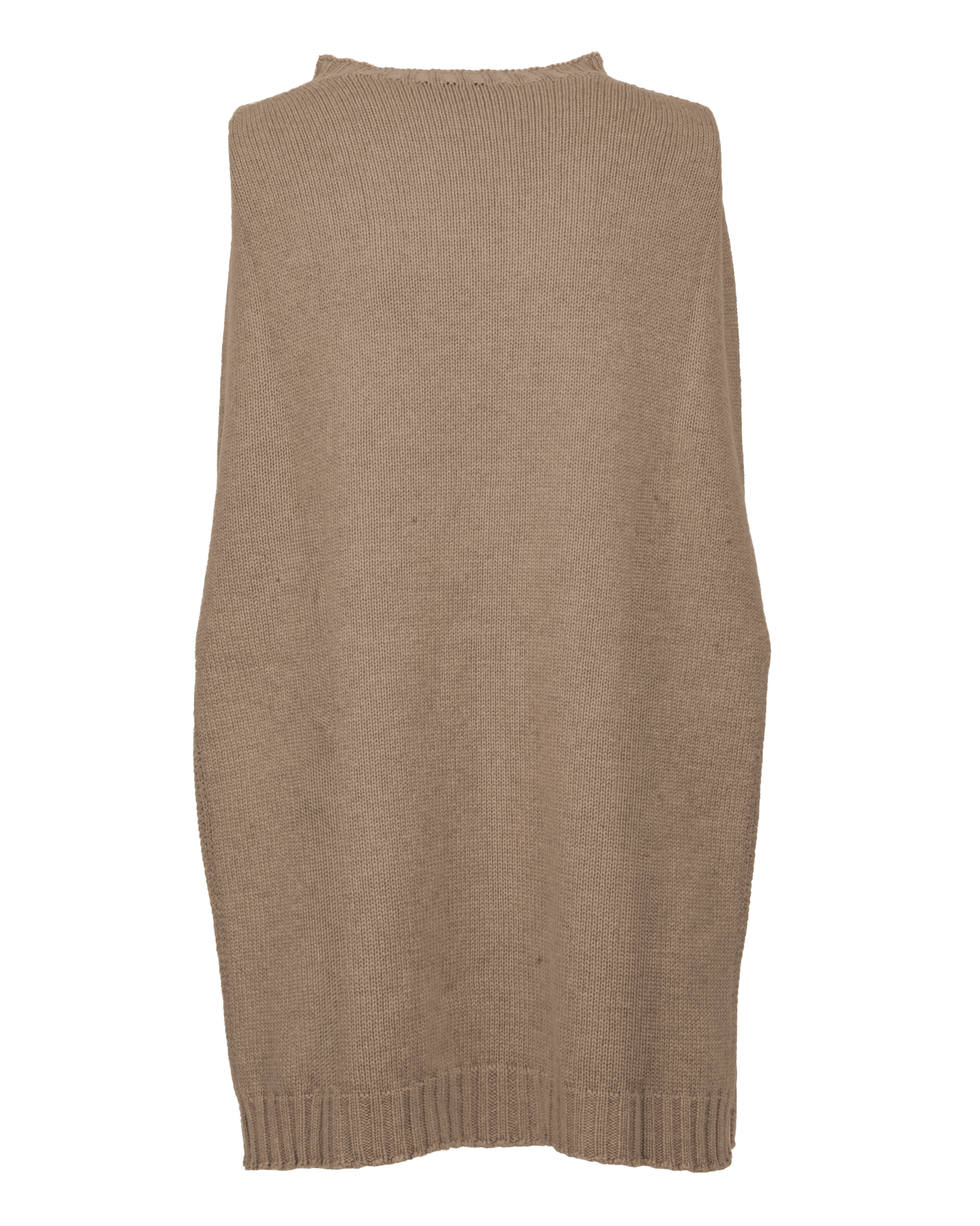 Women's Pure Cashmere Crew Neck Poncho Taupe