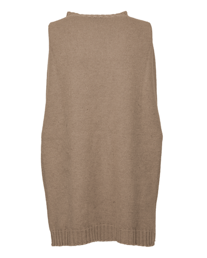 Women's Pure Cashmere Crew Neck Poncho Taupe