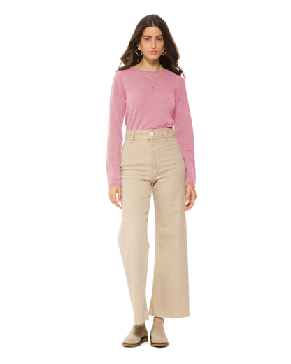 Women's Ultralight Cashmere Raglan Crew Neck Sweater Baby Pink