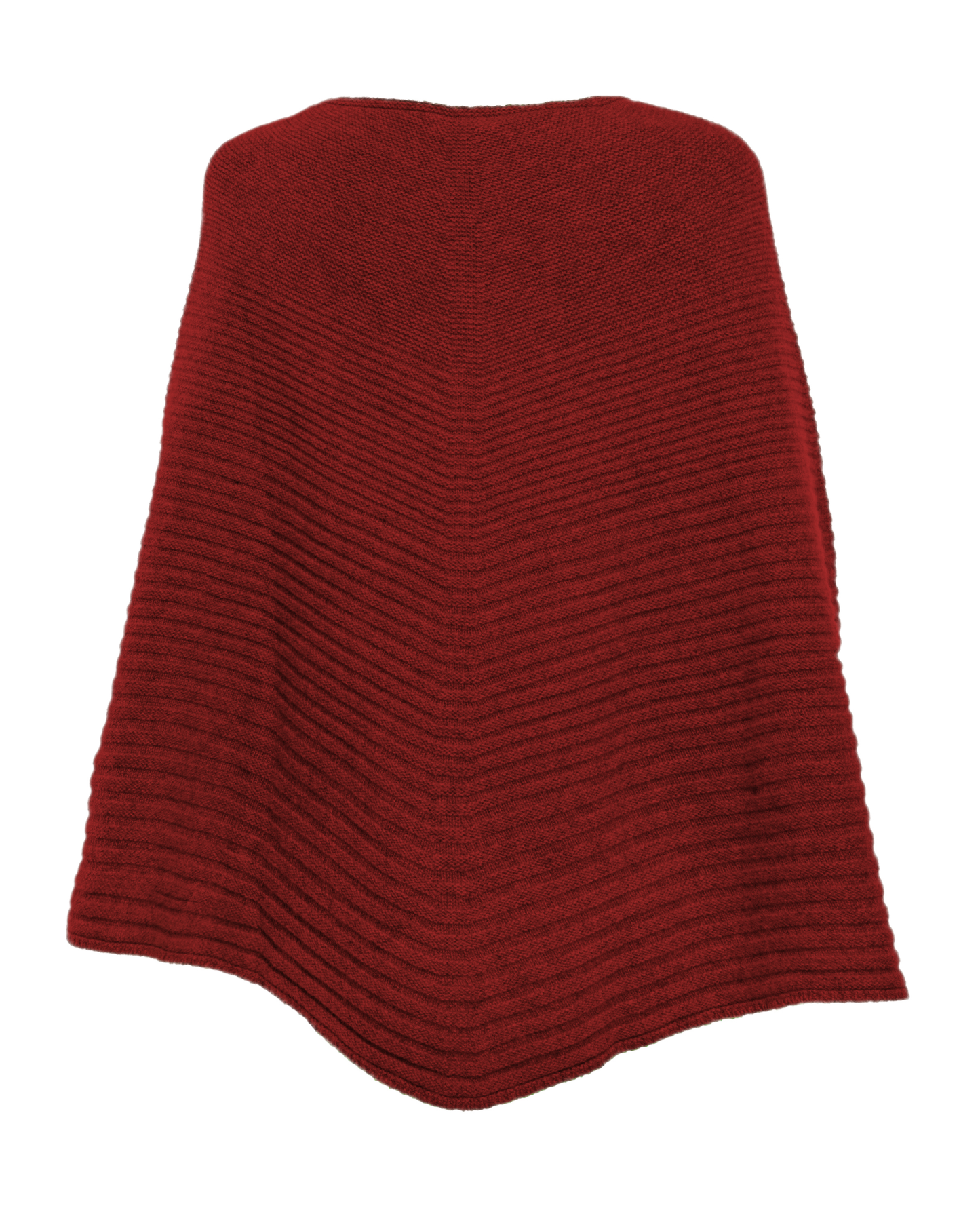 Women's Pure Cashmere Ribbed Knit Poncho Chianti