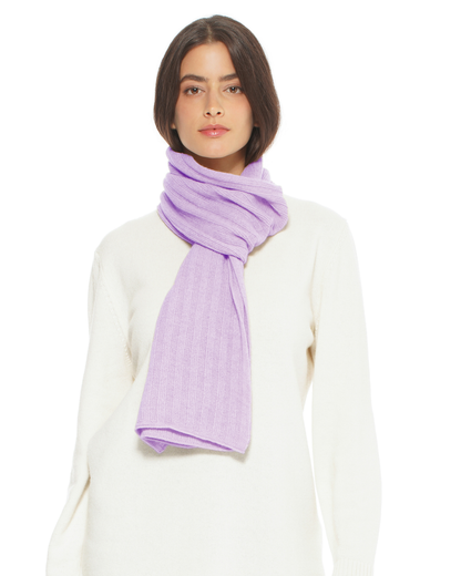 Women's Pure Cashmere Ribbed Scarf Lilac