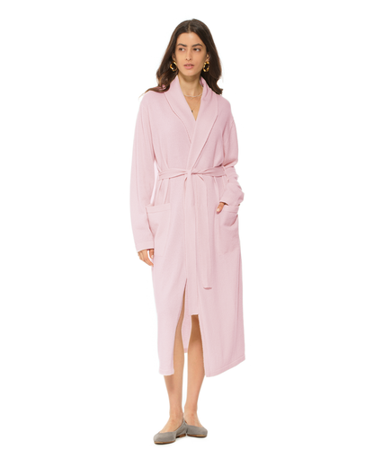 Women's Pure Cashmere Knit Robe Baby Pink