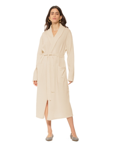 Women's Pure Cashmere Knit Robe Beige