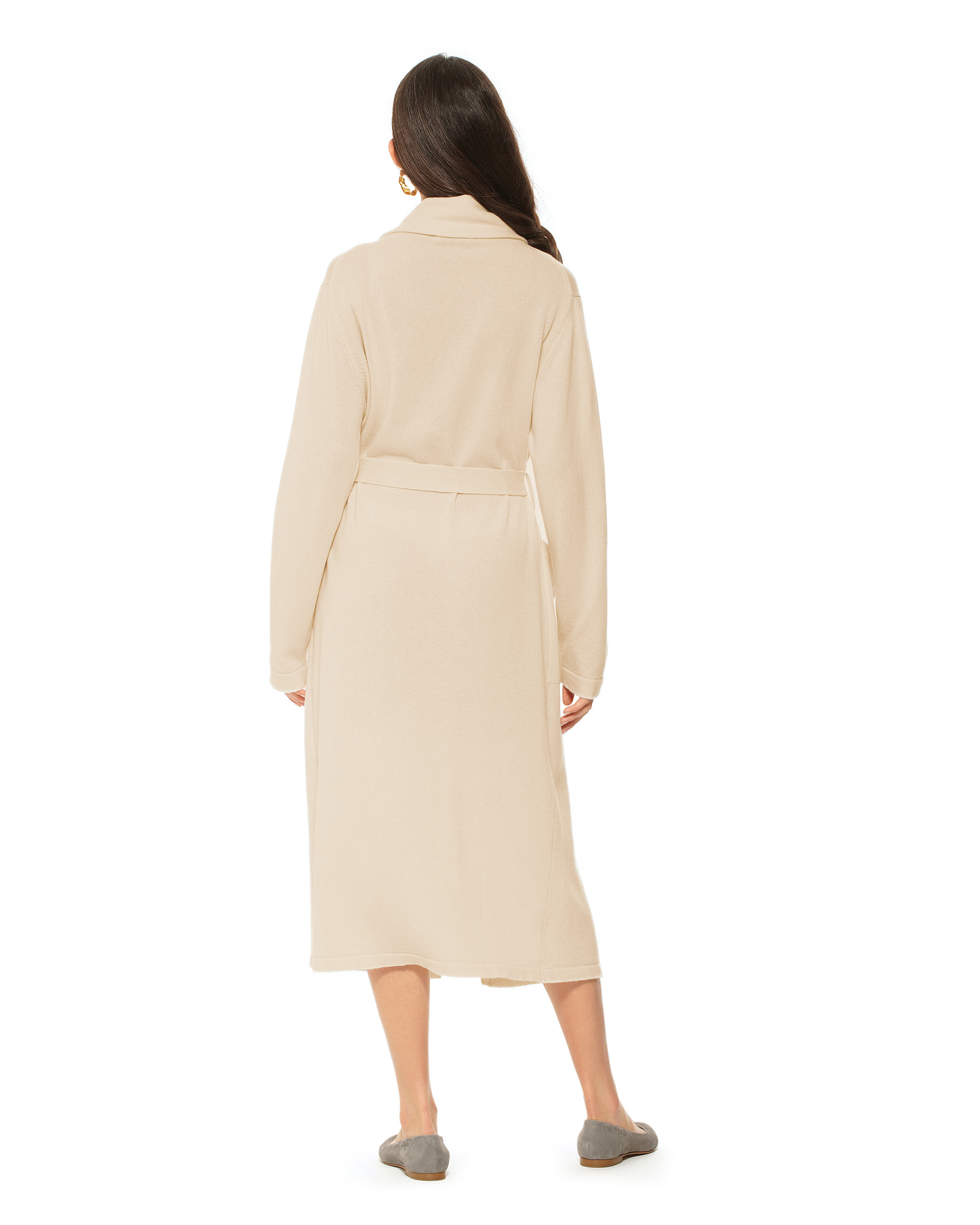 Women's Pure Cashmere Knit Robe Beige