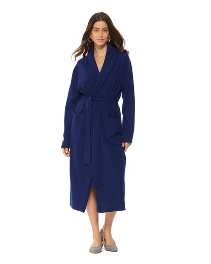Women's Pure Cashmere Knit Robe Blue