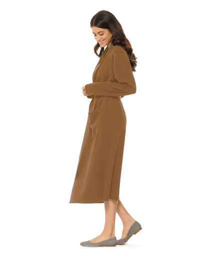 Women's Pure Cashmere Knit Robe Camel