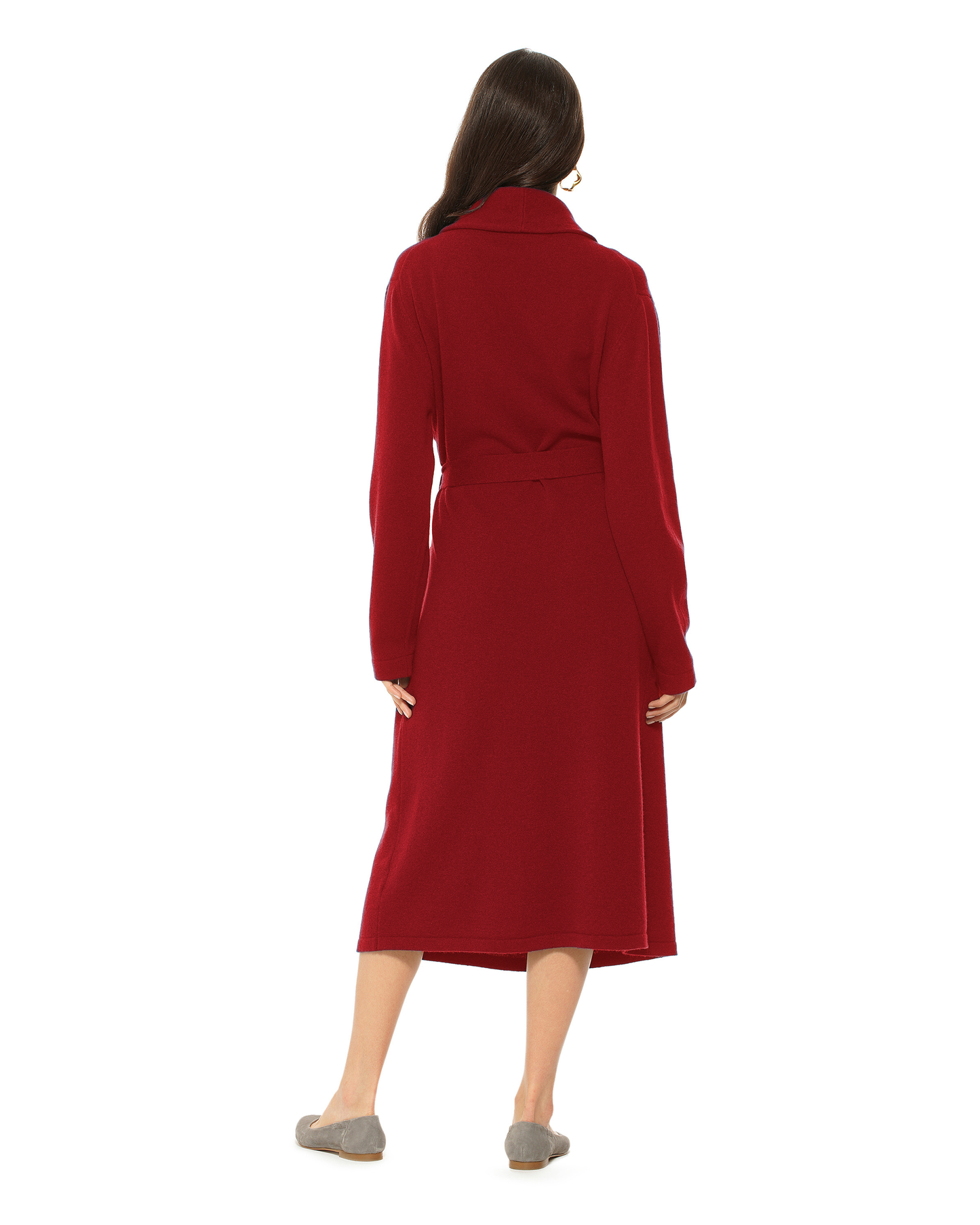 Women's Pure Cashmere Knit Robe Chianti