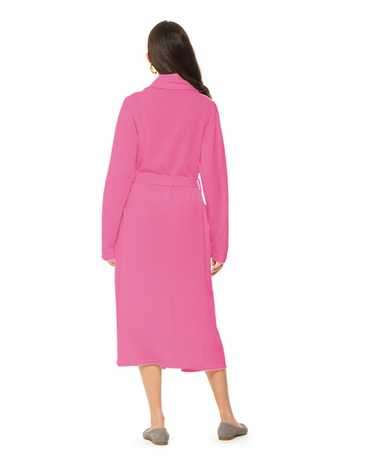 Women's Pure Cashmere Knit Robe Fuchsia