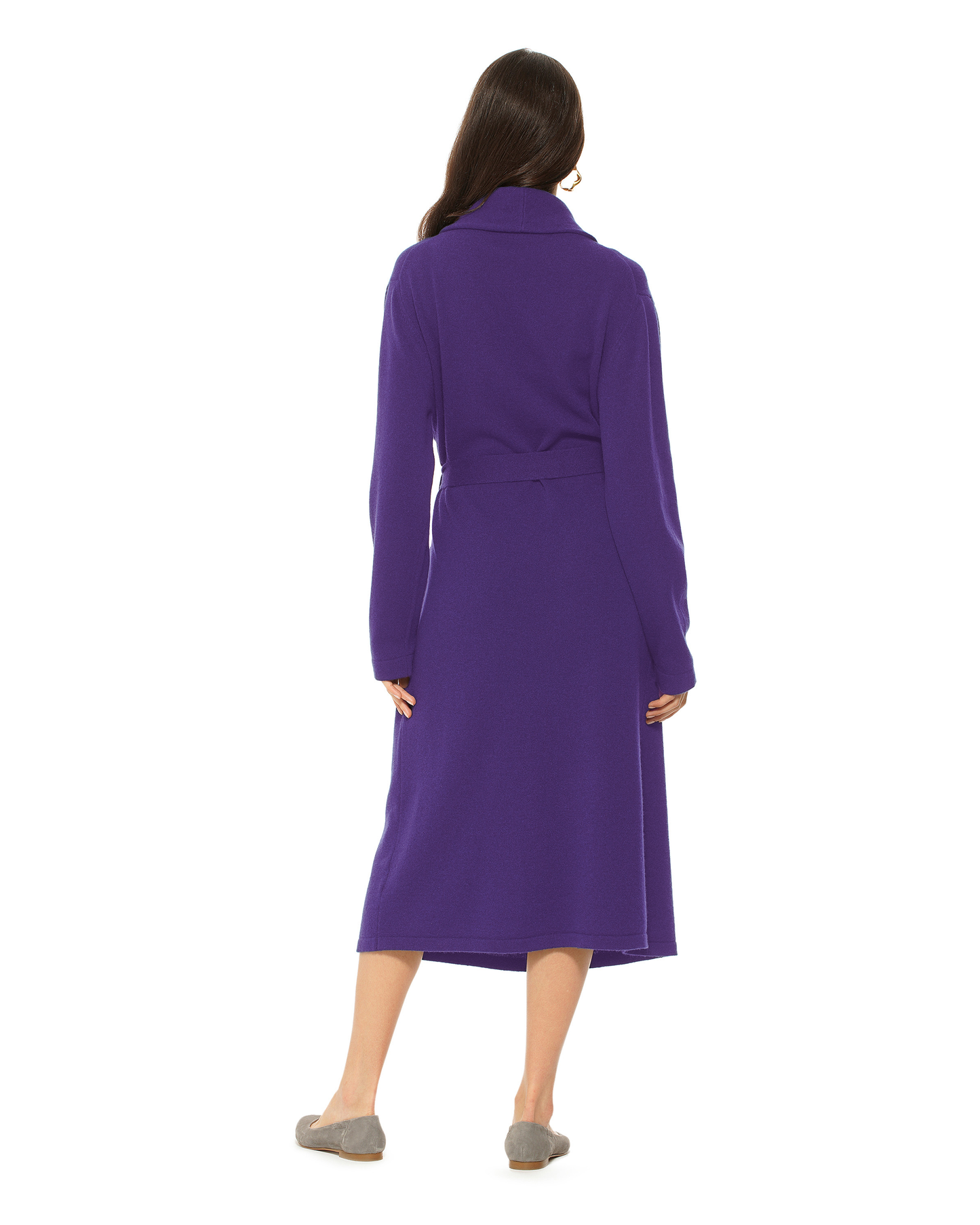 Women's Pure Cashmere Knit Robe Iris Purple