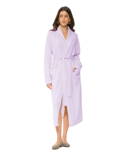 Women's Pure Cashmere Knit Robe Lilac