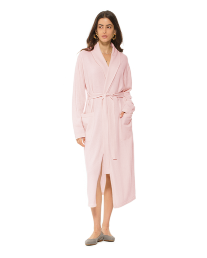 Women's Pure Cashmere Knit Robe Old Rose