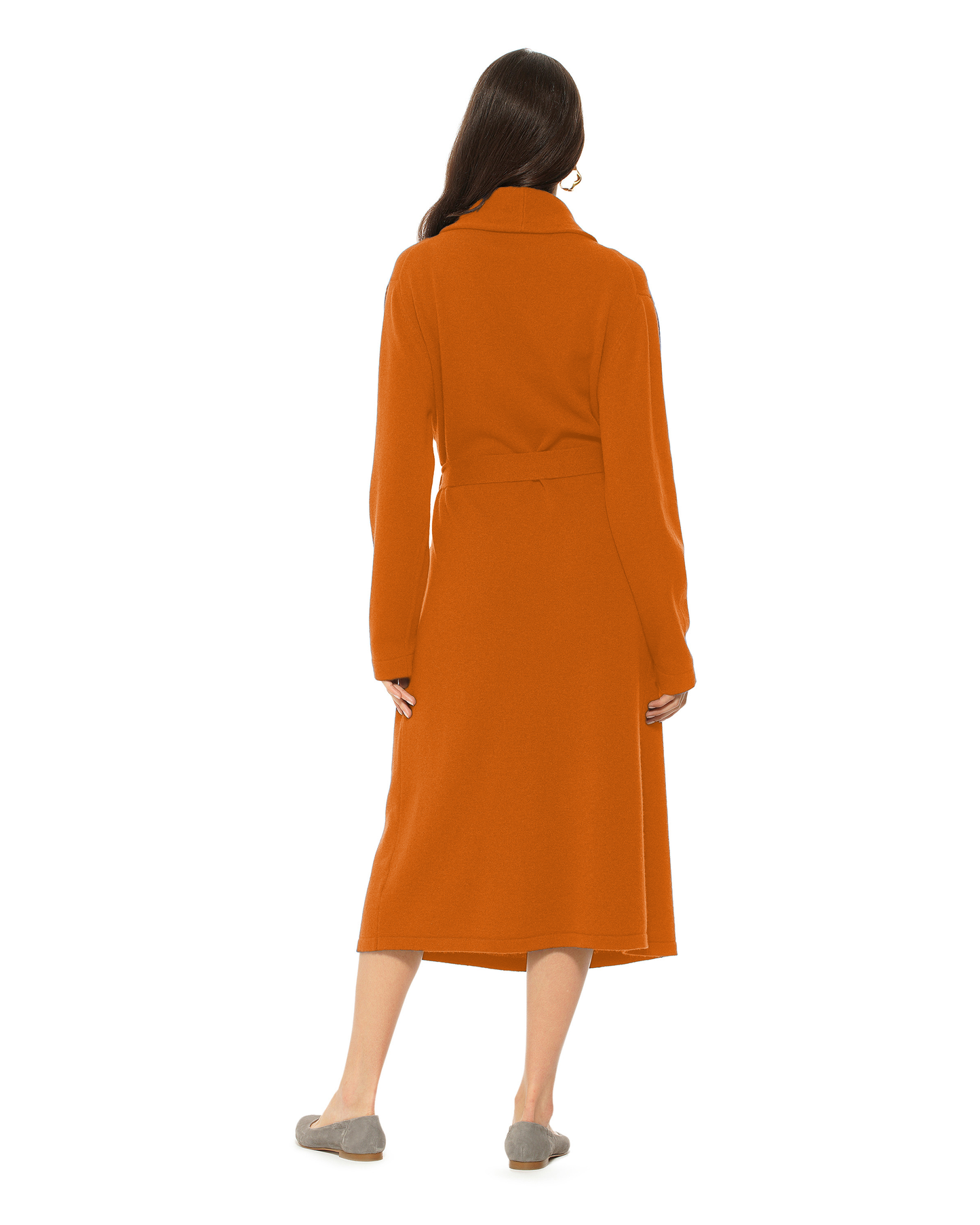 Women's Pure Cashmere Knit Robe Saffron