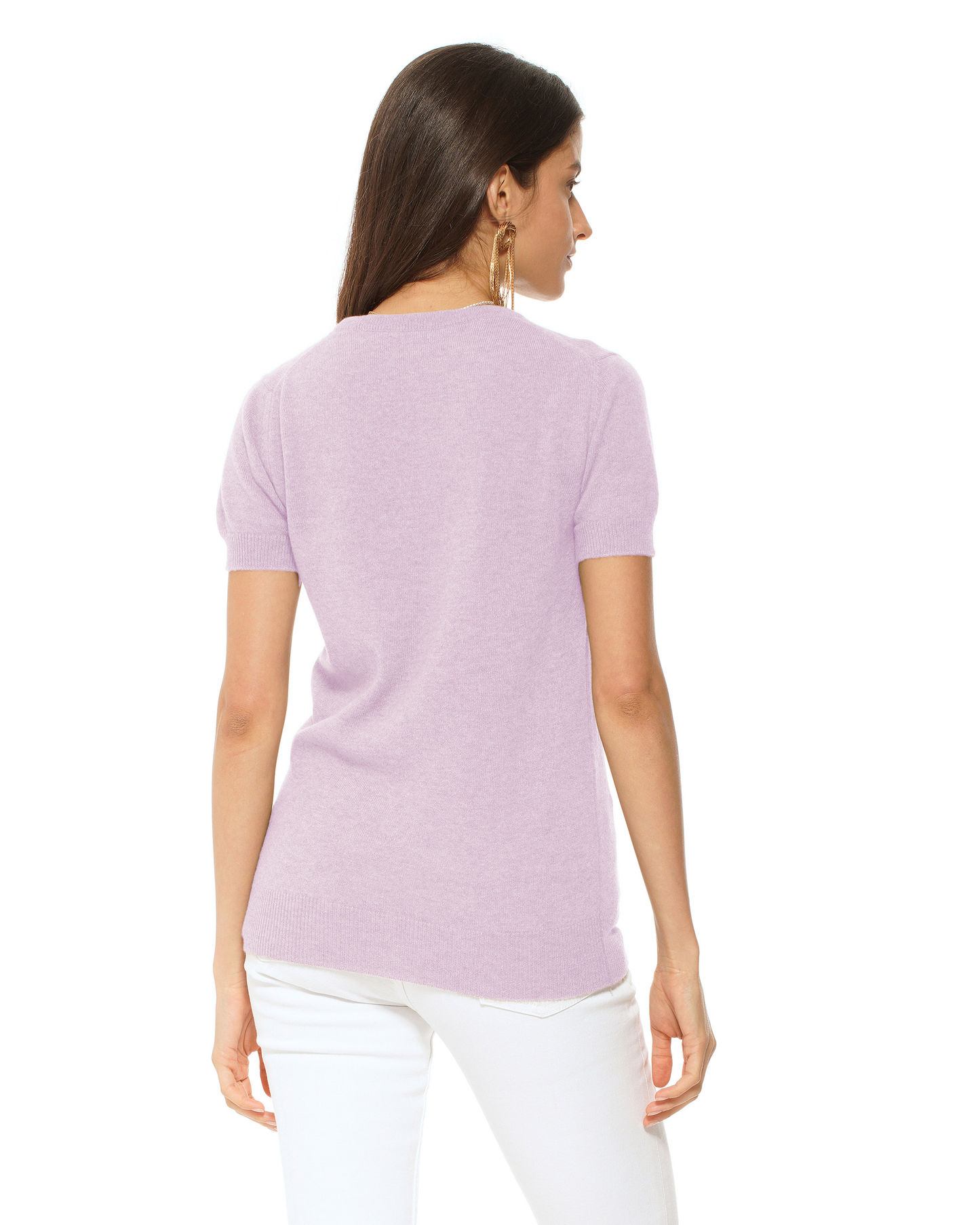 Women's Pure Cashmere Featherlight Knit Tee Lilac