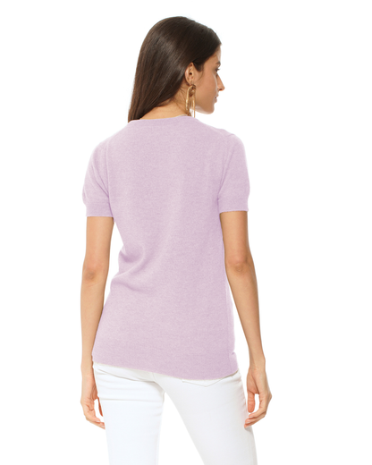 Women's Pure Cashmere Featherlight Knit Tee Lilac