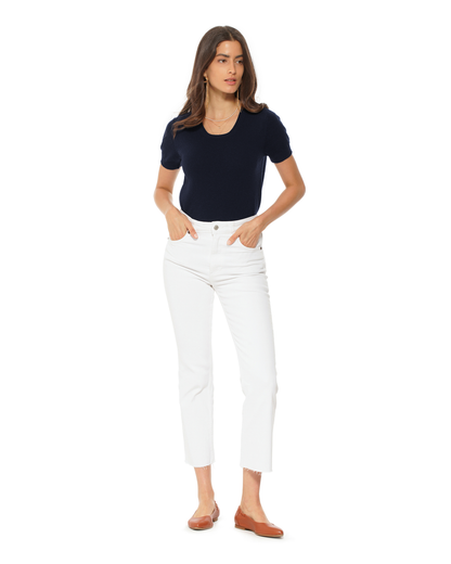 Women's Pure Cashmere Featherlight Knit Tee Night Blue