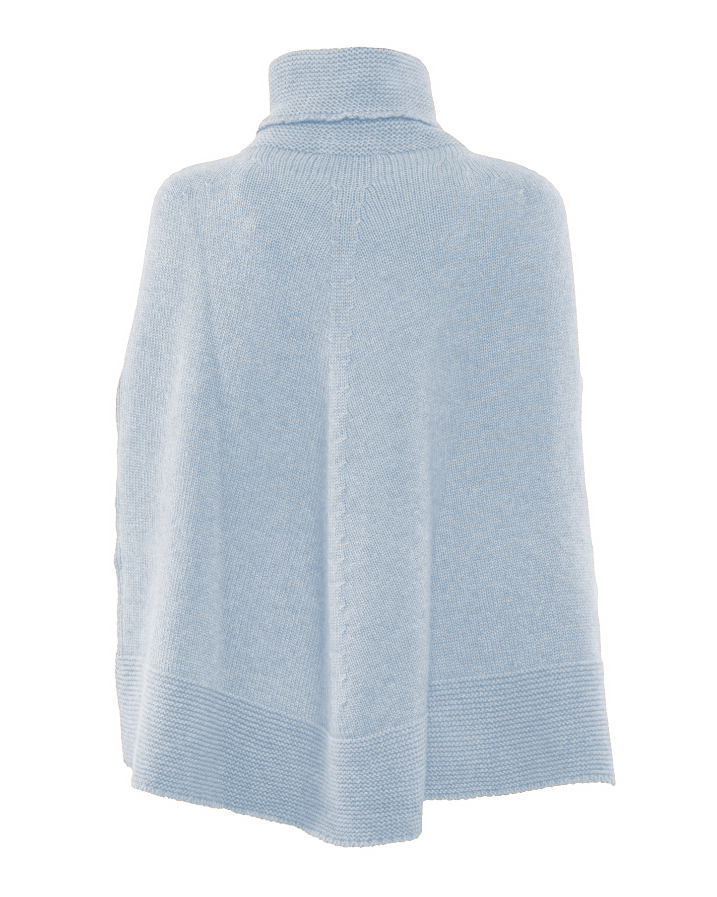 Women's Pure Cashmere Turtleneck Poncho Baby Blue