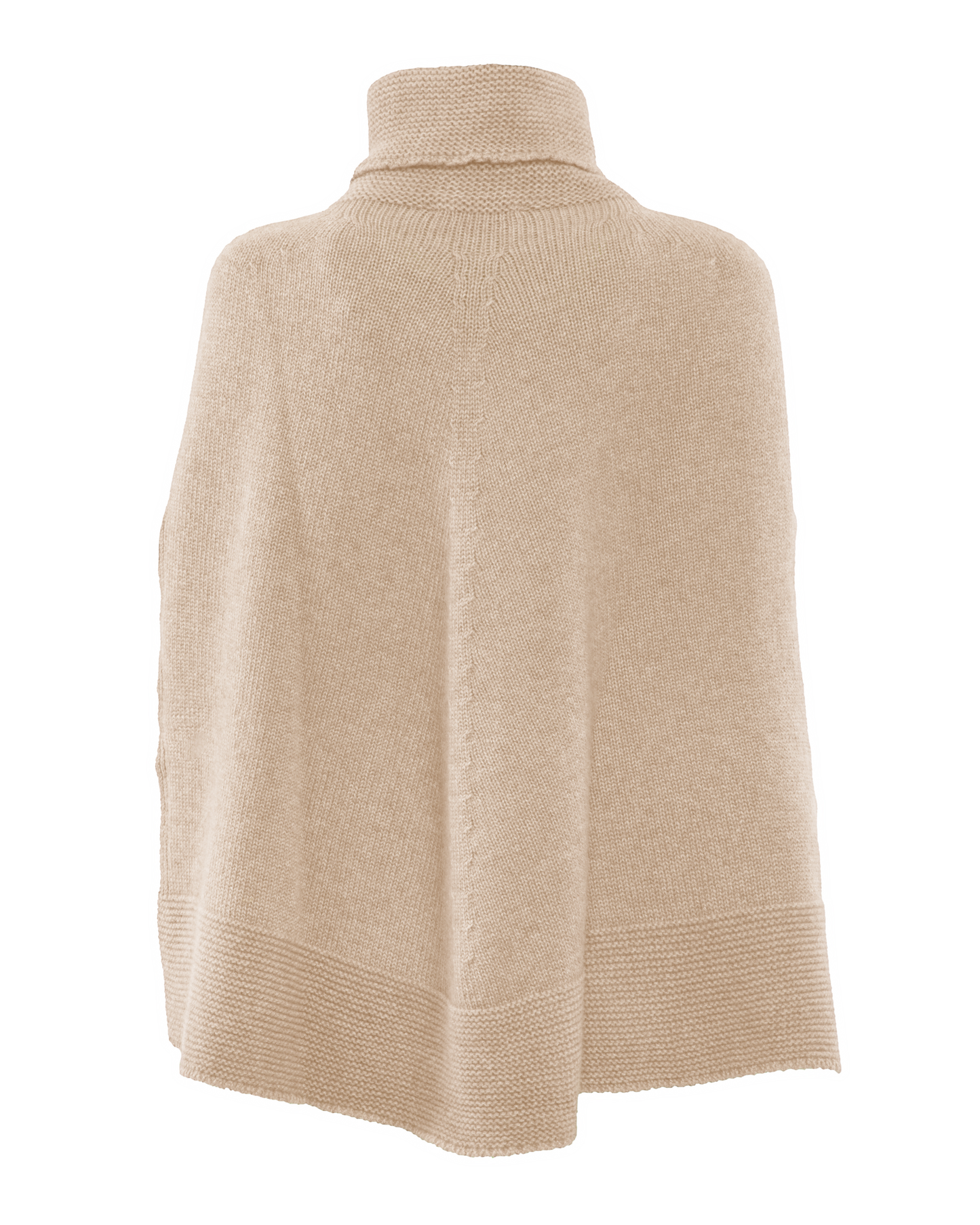 Women's Pure Cashmere Turtleneck Poncho Beige