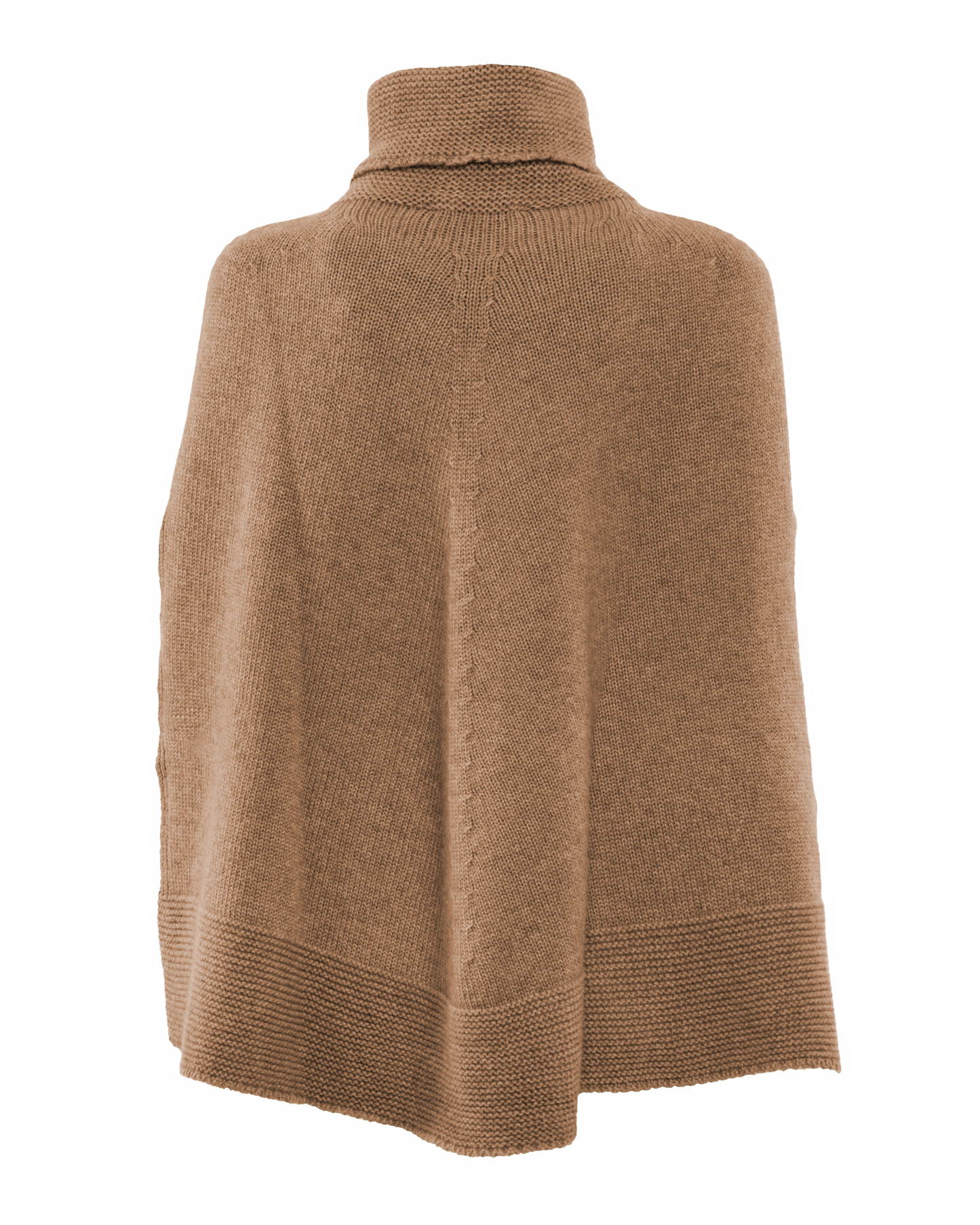 Women's Pure Cashmere Turtleneck Poncho Camel