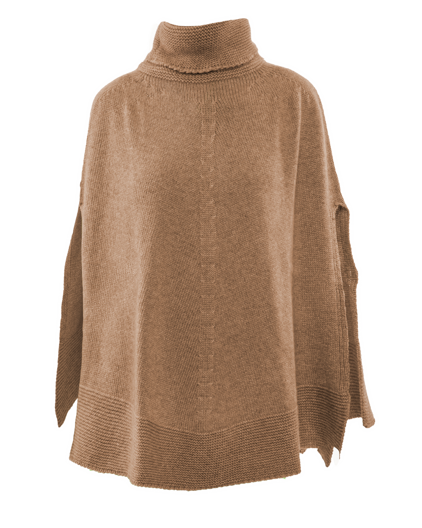 Women's Pure Cashmere Turtleneck Poncho Camel