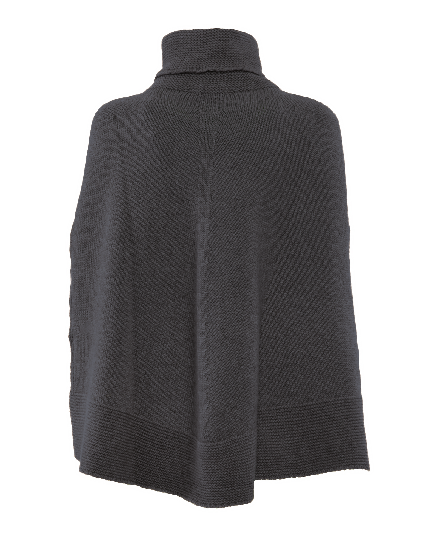 Women's Pure Cashmere Turtleneck Poncho Charcoal