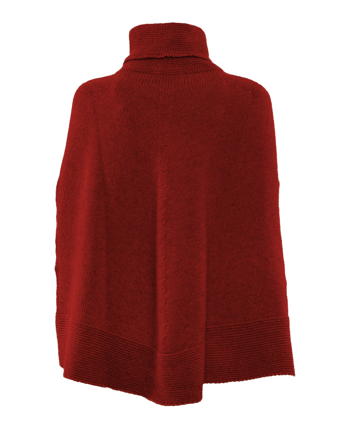 Women's Pure Cashmere Turtleneck Poncho Chianti