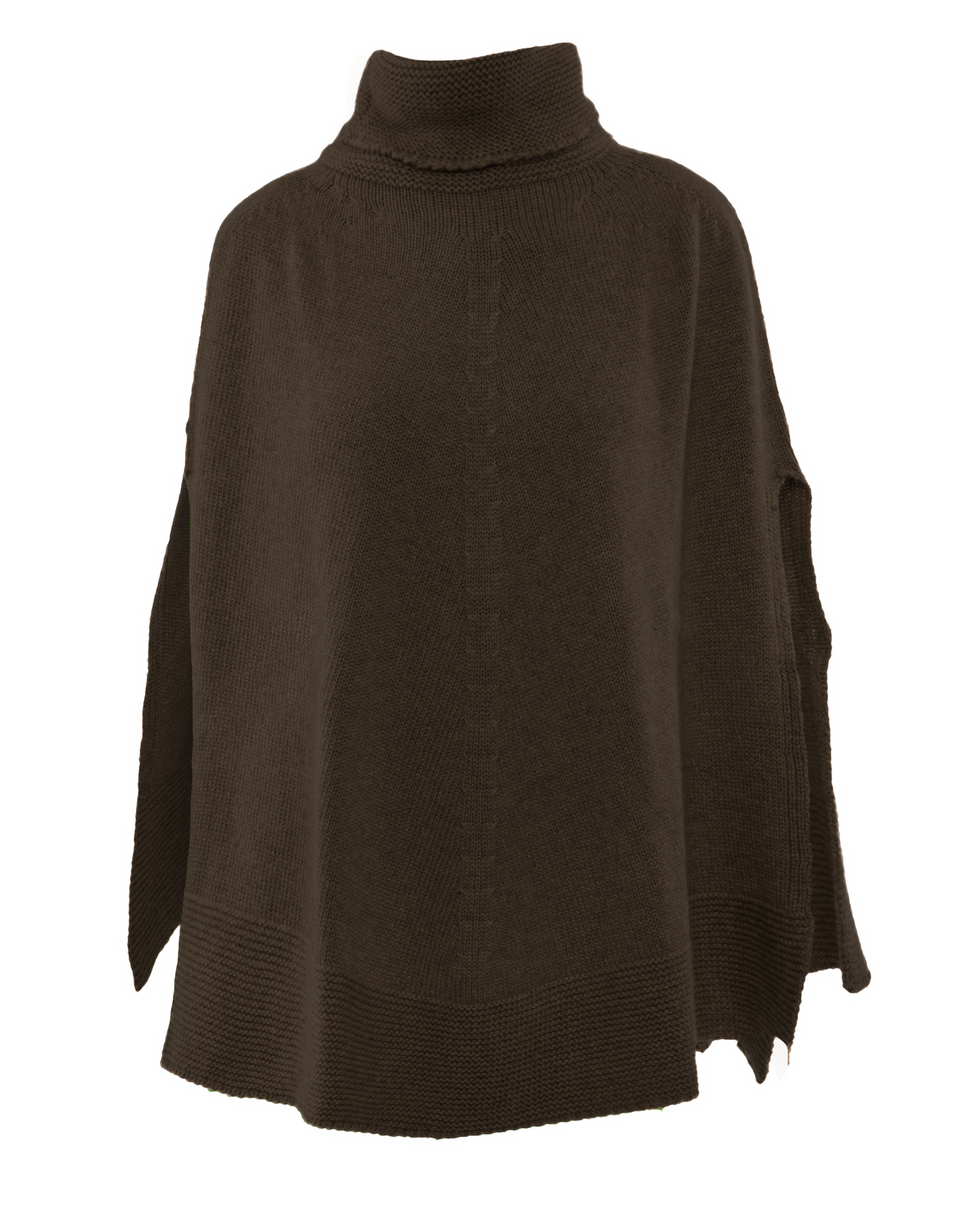 Women's Pure Cashmere Turtleneck Poncho Coffee