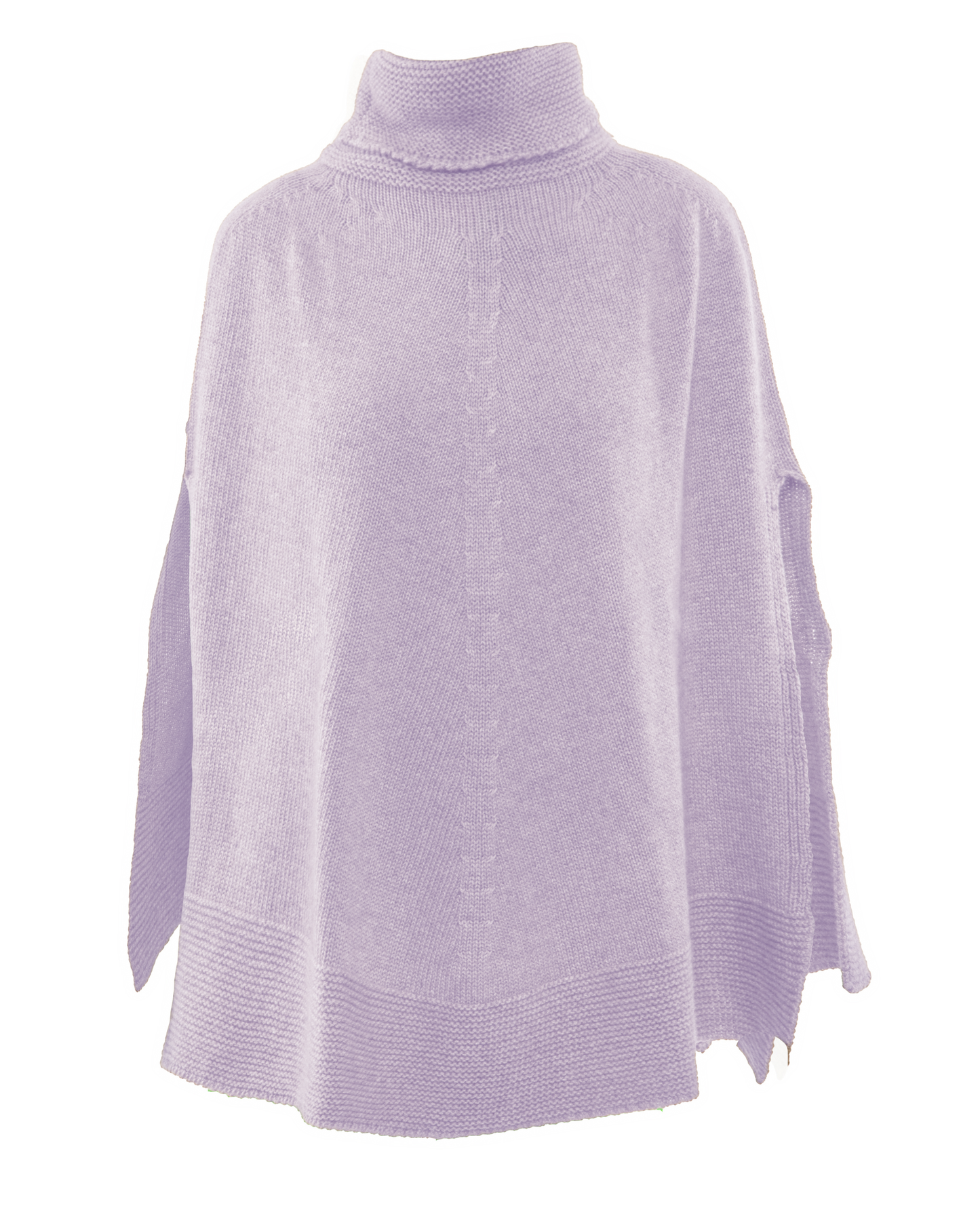 Women's Pure Cashmere Turtleneck Poncho Lilac