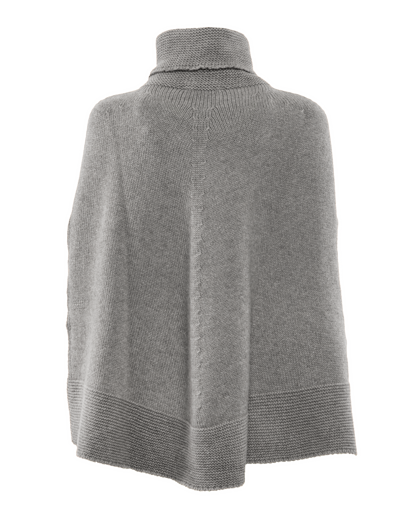 Women's Pure Cashmere Turtleneck Poncho Melange Gray