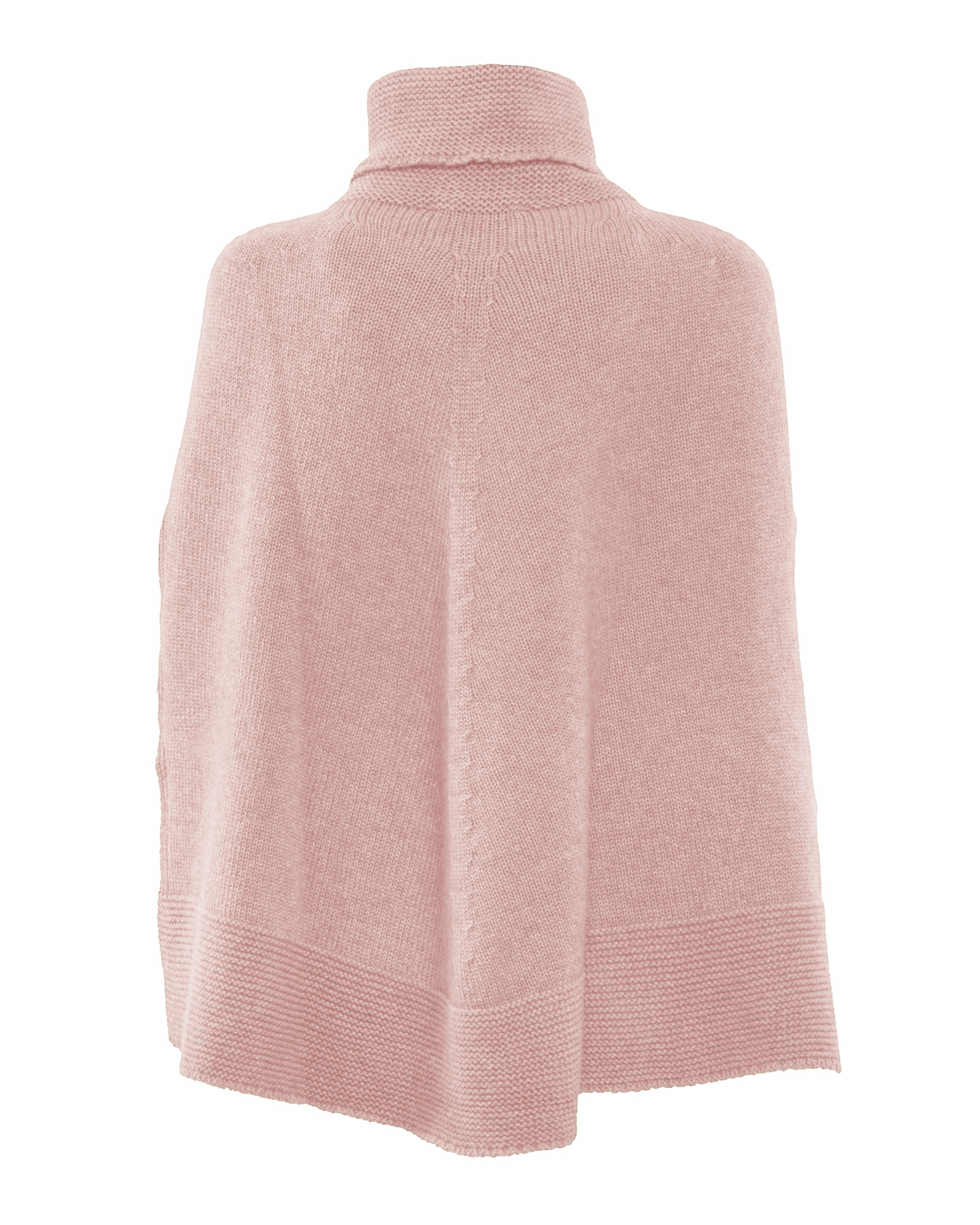 Women's Pure Cashmere Turtleneck Poncho Old Rose