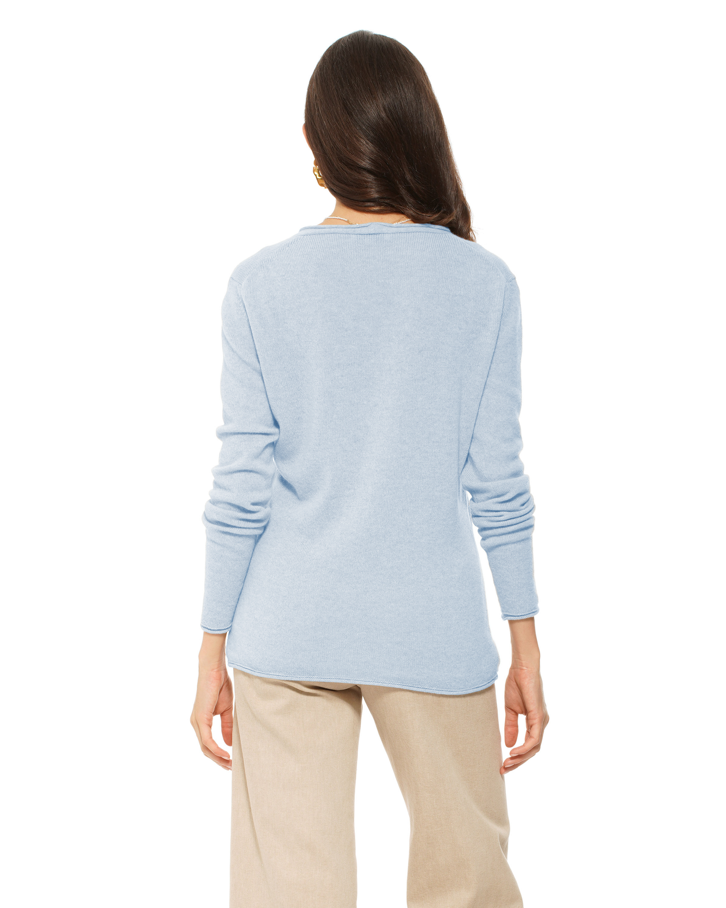 Women's Ultra-Light Cashmere V-Neck Sweater Baby Blue