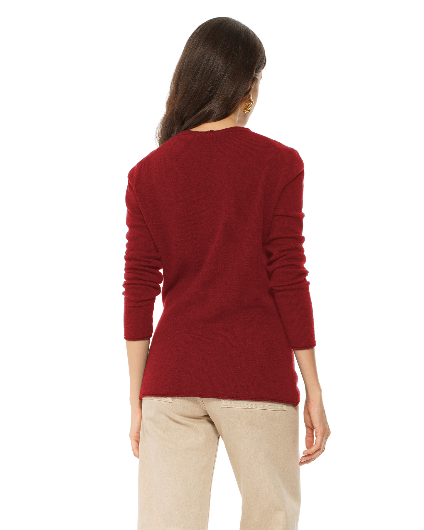 Women's Ultra-Light Cashmere V-Neck Sweater Chianti