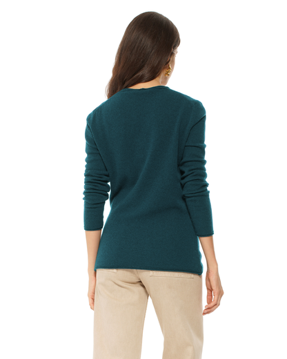 Women's Ultra-Light Cashmere V-Neck Sweater Forest Green