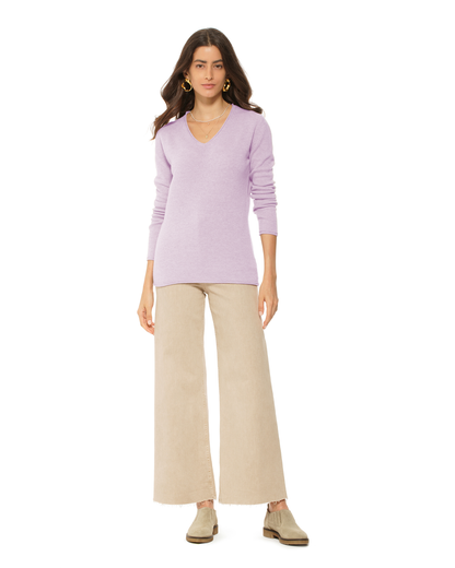 Women's Ultra-Light Cashmere V-Neck Sweater Lilac