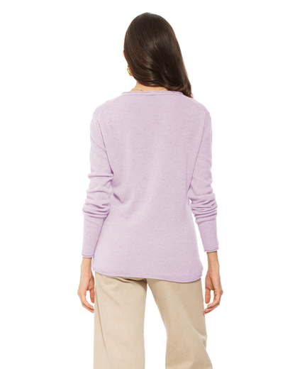 Women's Ultra-Light Cashmere V-Neck Sweater Lilac