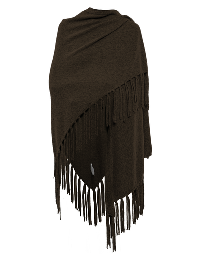 Women's Pure Cashmere Fringe Wrap Coffee