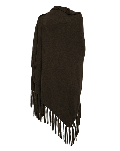 Women's Pure Cashmere Fringe Wrap Coffee