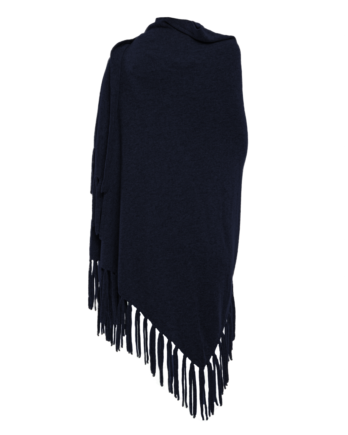 Women's Pure Cashmere Fringe Wrap Night Blue