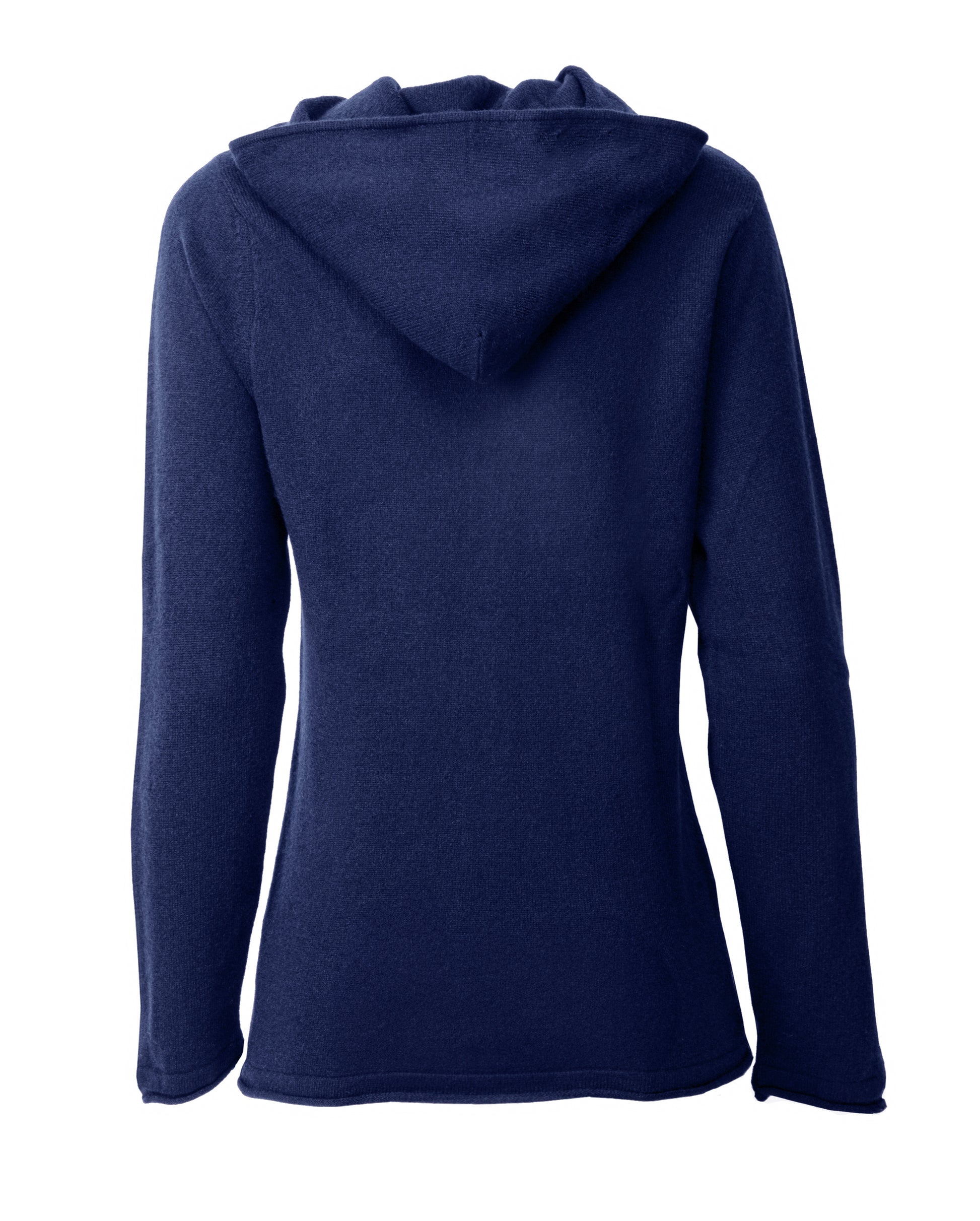 Monticelli Women's Pure Cashmere Hoodie Sweater Medium Night Blue Made in Italy 3