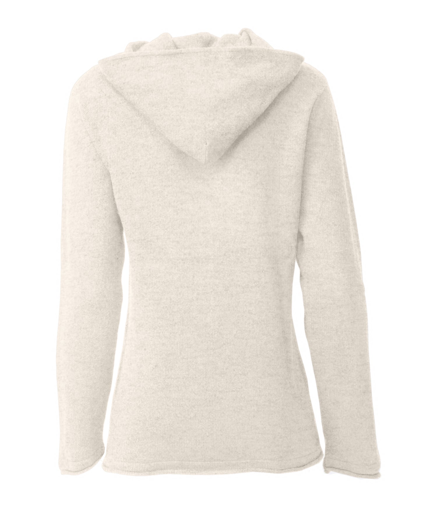 Monticelli Women's Pure Cashmere Hoodie Sweater Milk White Made in Italy 6