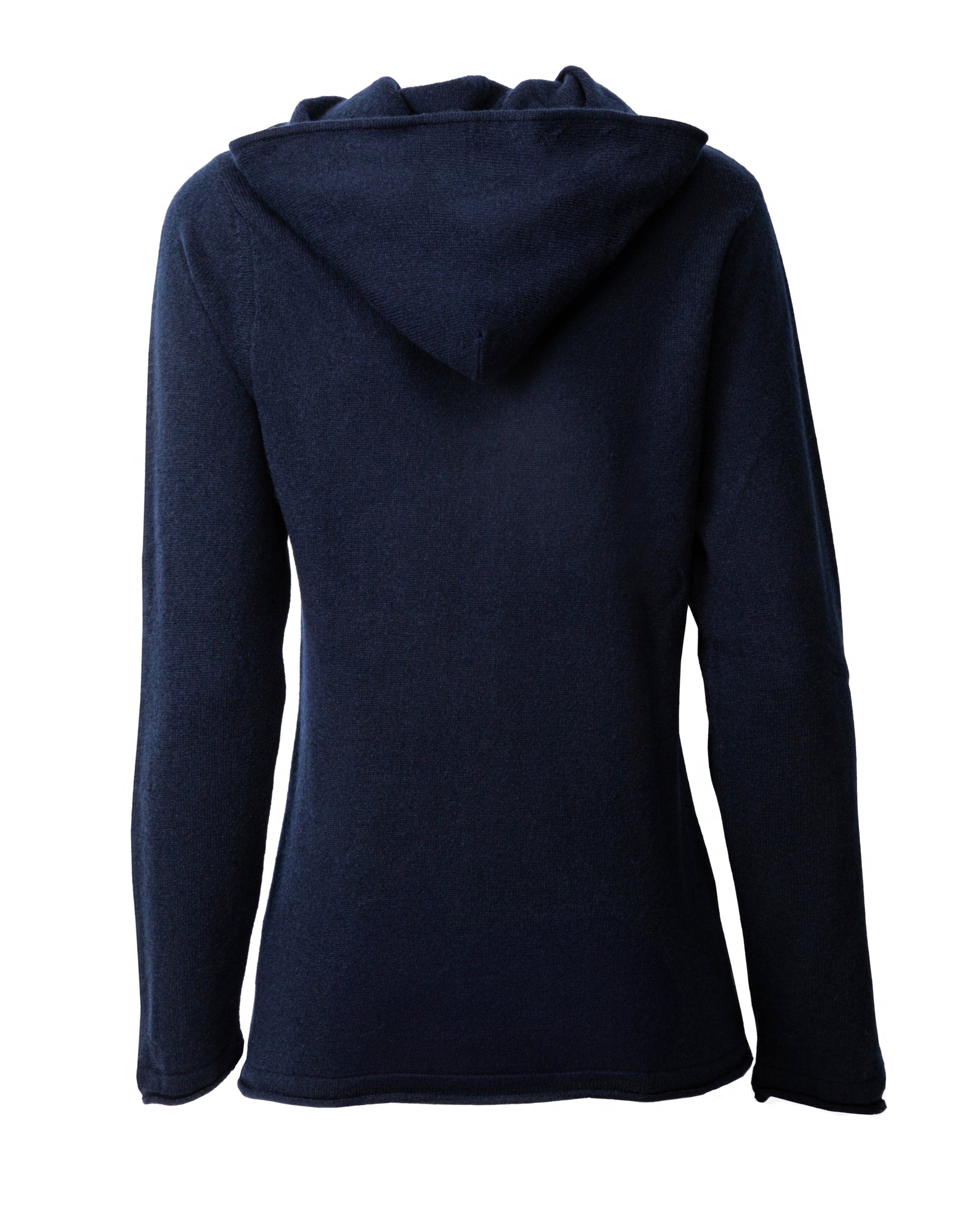Monticelli Women's Pure Cashmere Hoodie Sweater Night Blue  Made In Italy 7