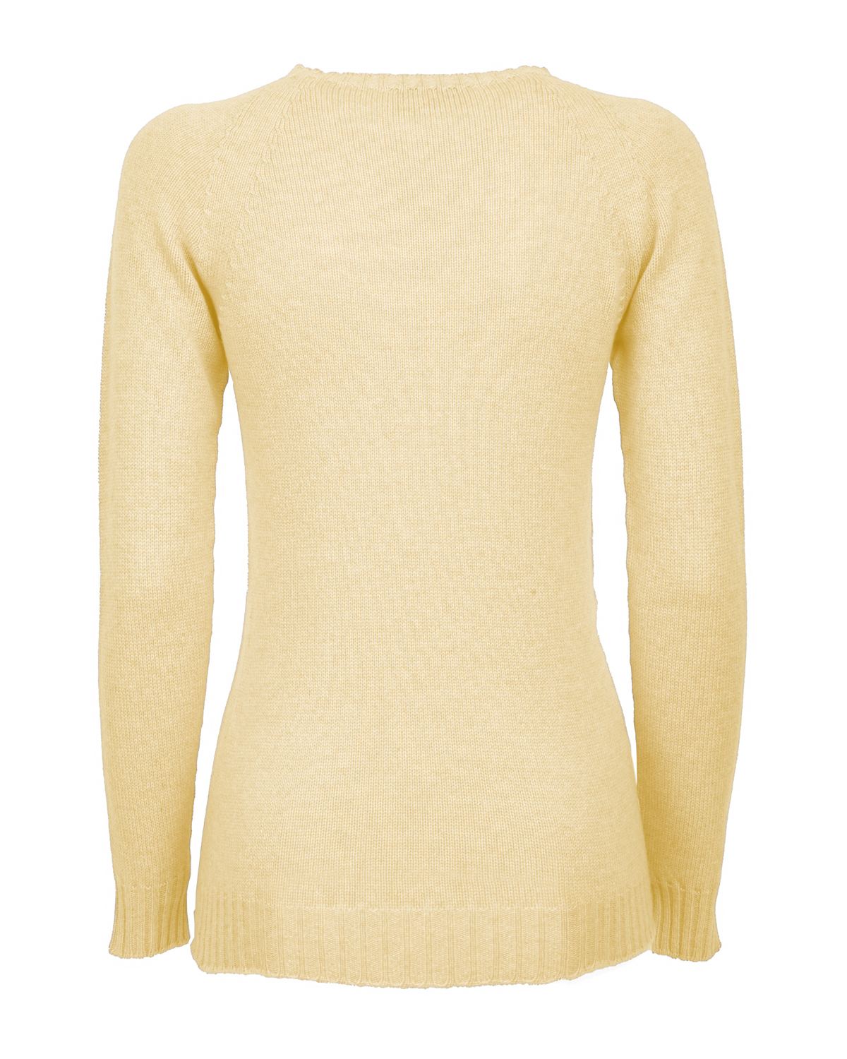Women's Pure Cashmere Raglan Crewneck Butter Yellow — view B