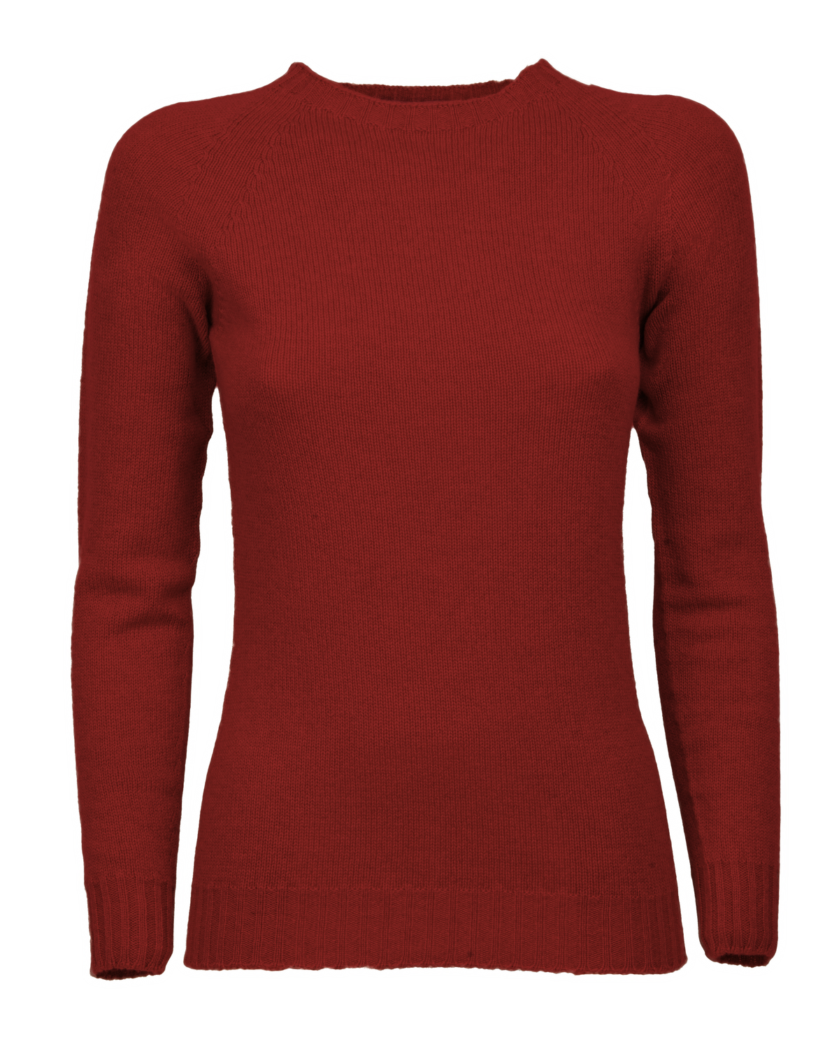 Women's Pure Cashmere Raglan Crewneck Chianti — view F