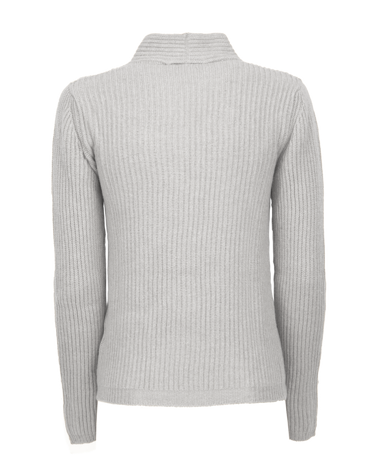 Cashmere rib knit blazer in light gray, back view